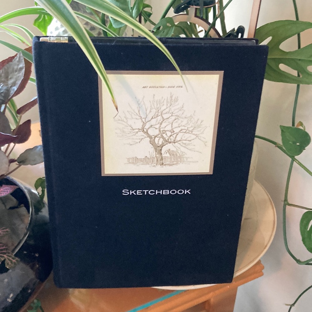 Hardback Canvas Sketchbook with Attached Pencil